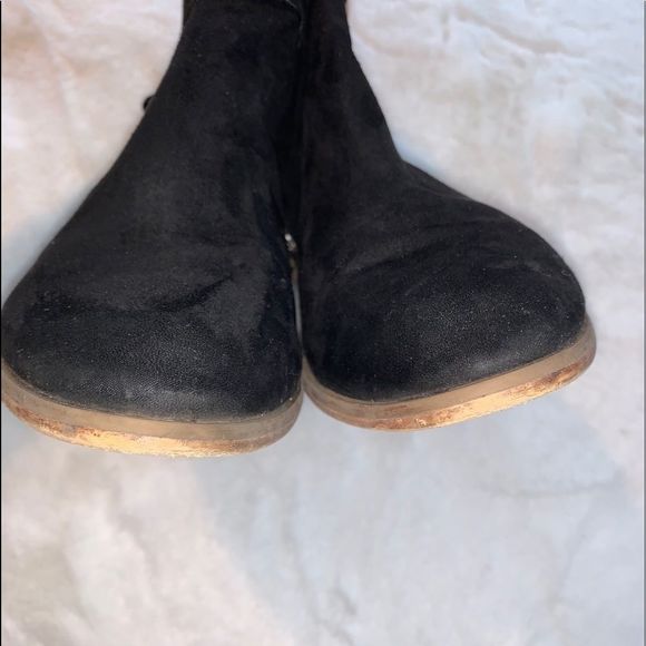 Used Malrose Market Booties Suede Black Woman Athleisure Wear Booties Comfy Warm - Picture 5 of 8